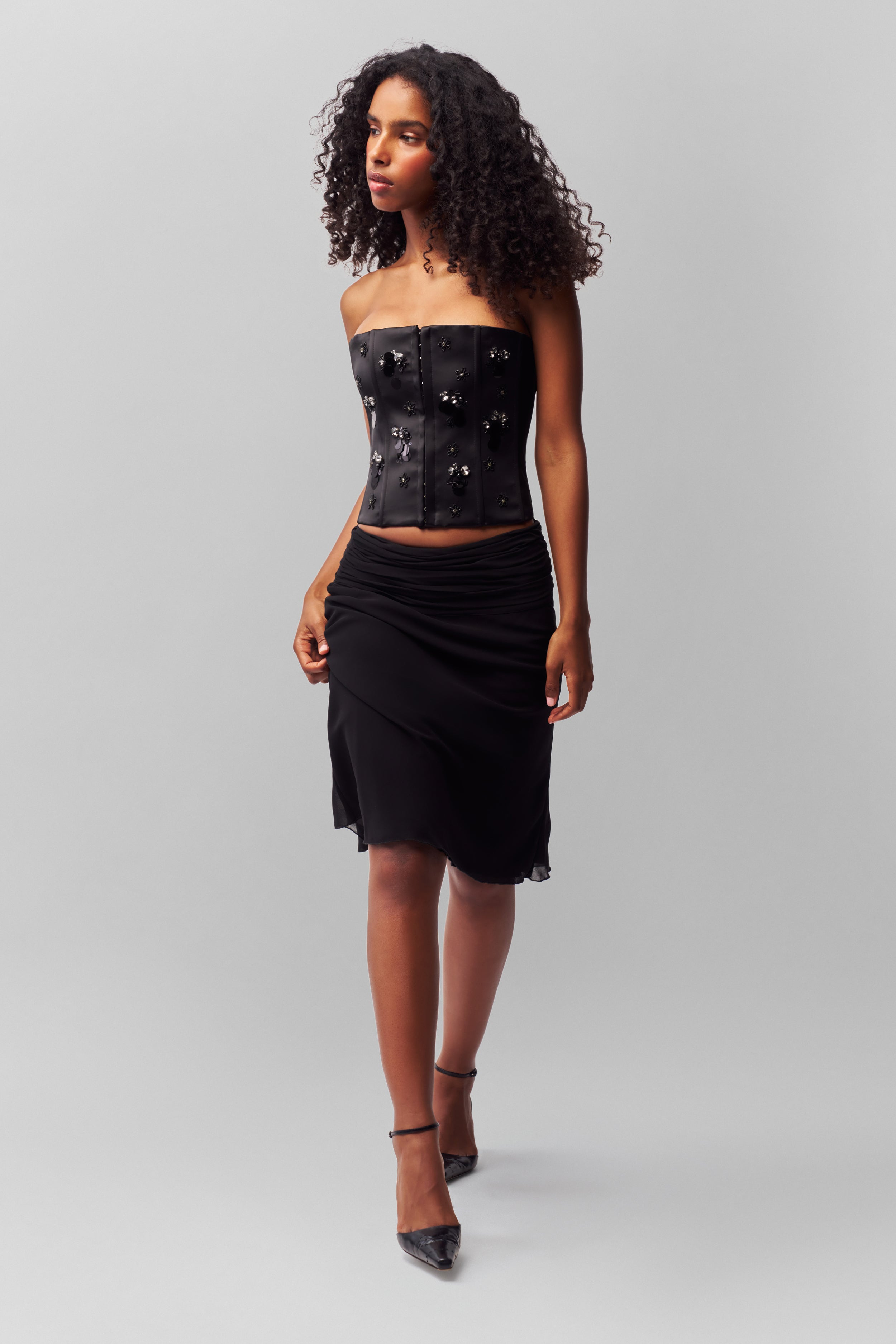 EMBELLISHED SATIN CORSET - 6