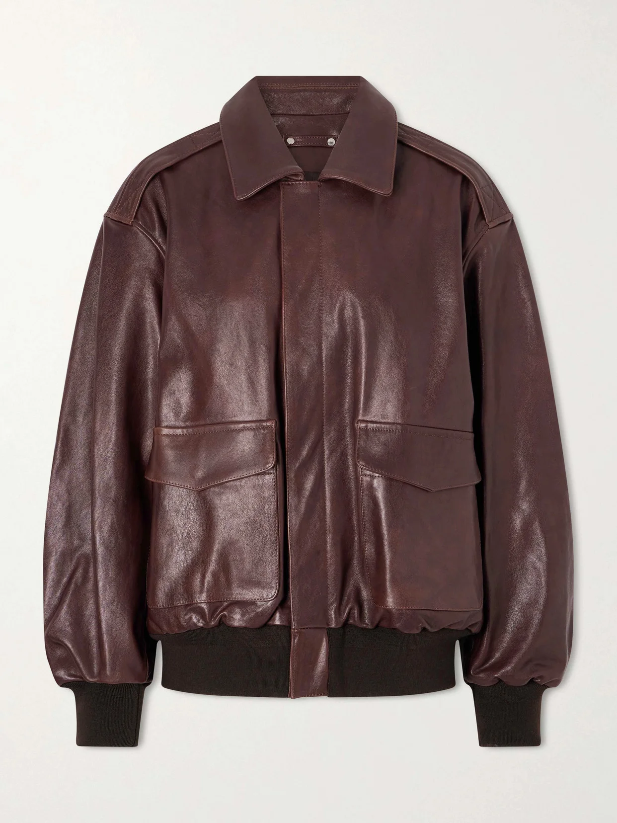 Leather Bomber Jacket - 1