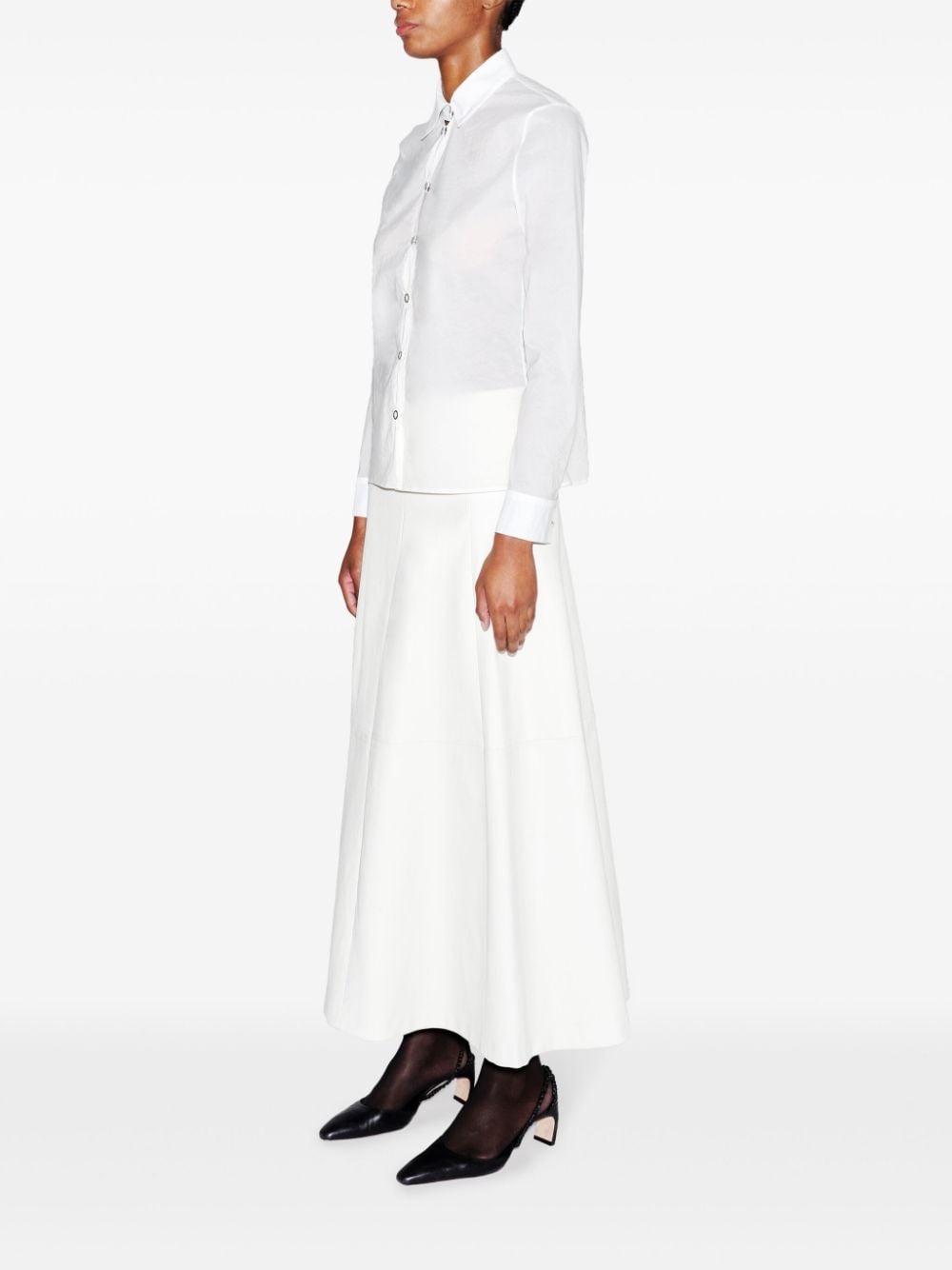 organza press-stud shirt - 4