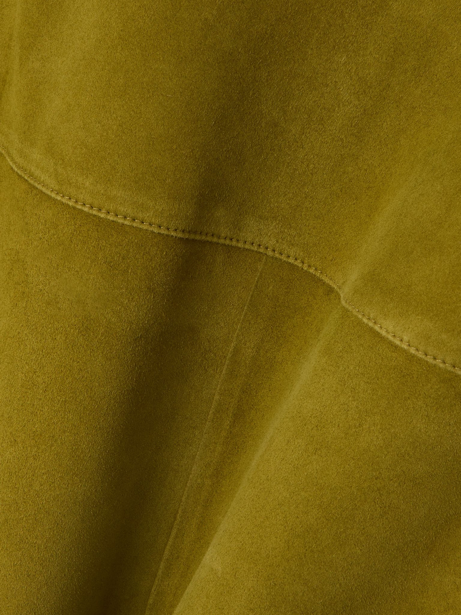 Pleated paneled suede midi skirt Green - 5