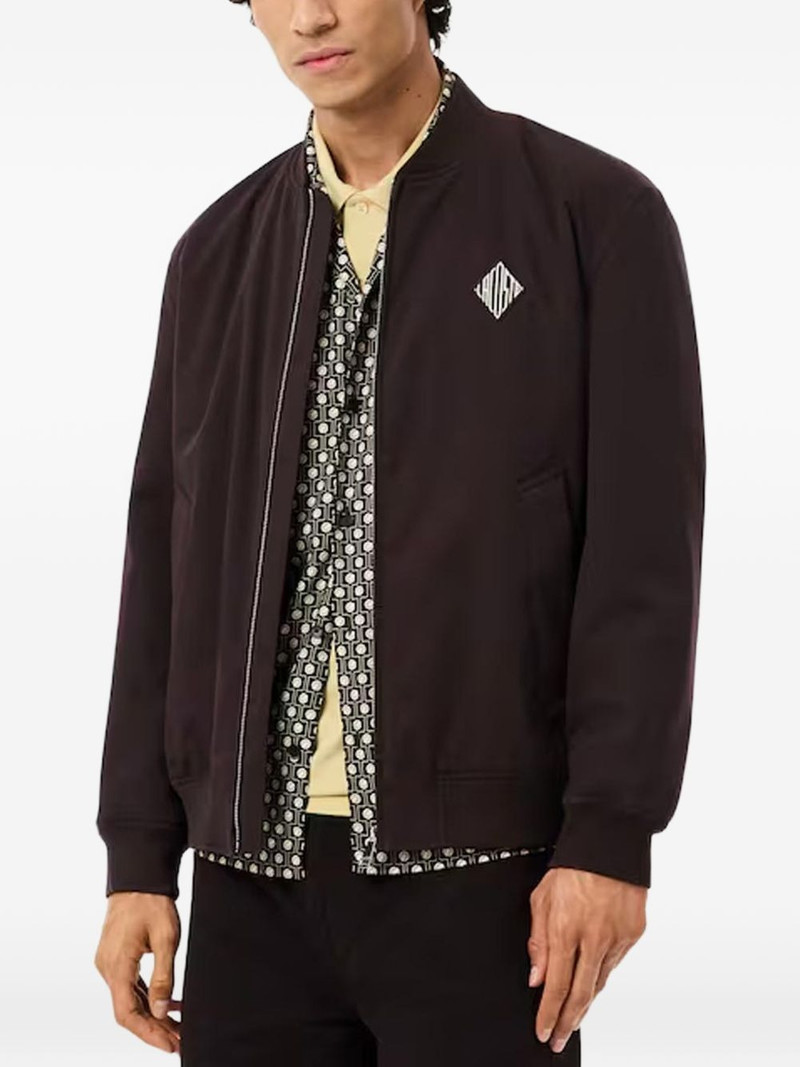 LACOSTE logo-patch bomber jacket outlook