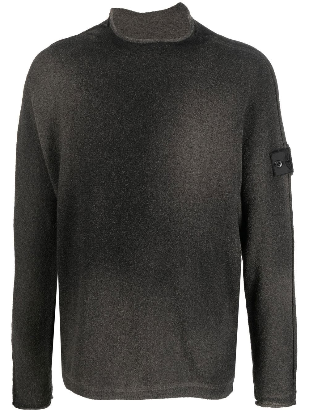 raw-edge roll neck fleece - 1