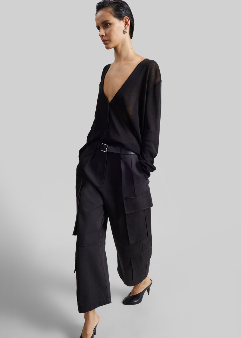 Villeron Cropped Cargo Pants - Dark Grey 5