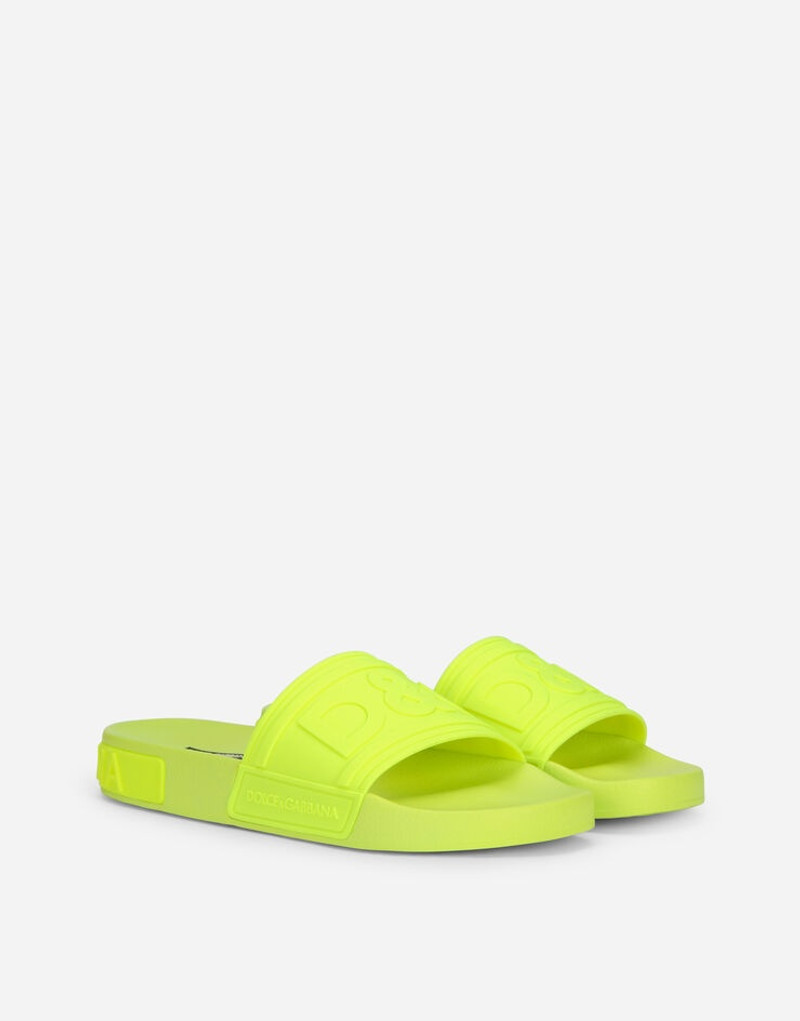 Dolce & Gabbana Fluorescent rubber beachwear sliders with D&G logo outlook