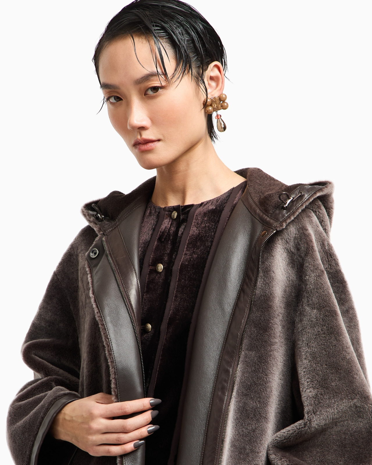 LONG LAMBSKIN SHEARLING COAT - 6