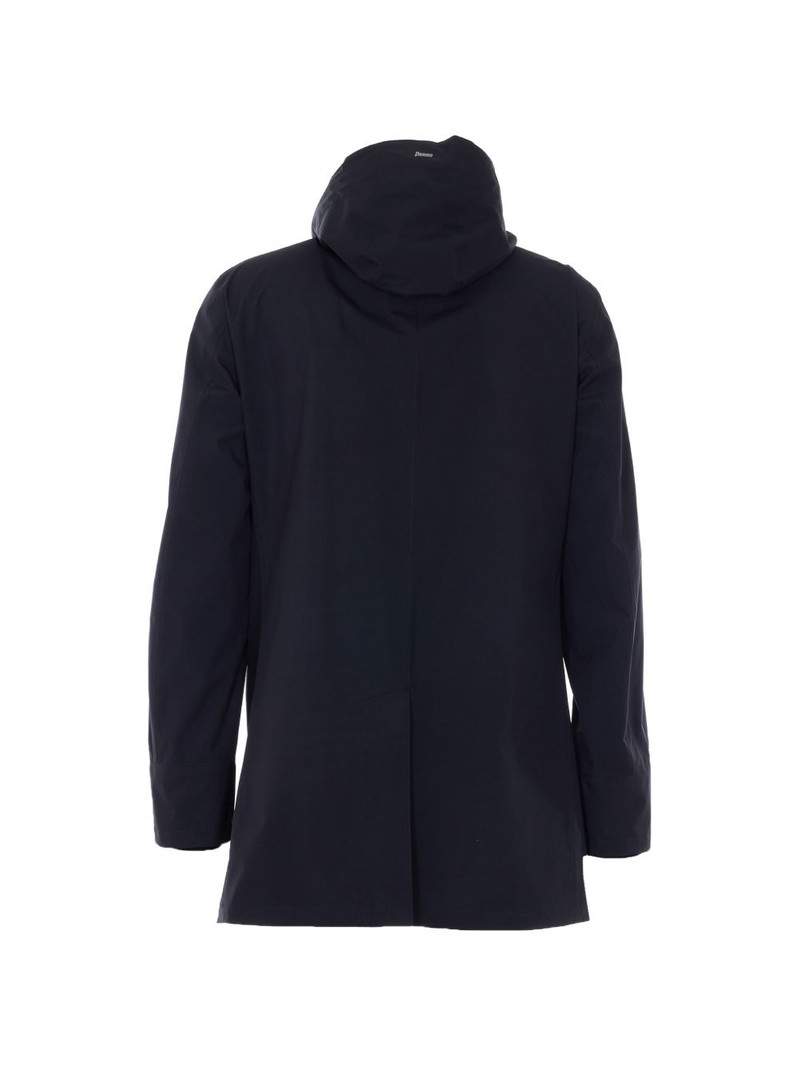 Herno removable-hood raincoat outlook