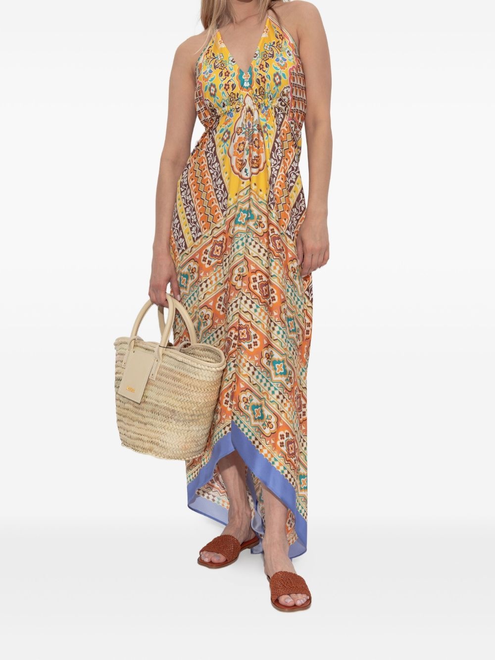 halter-neck patterned dress - 2