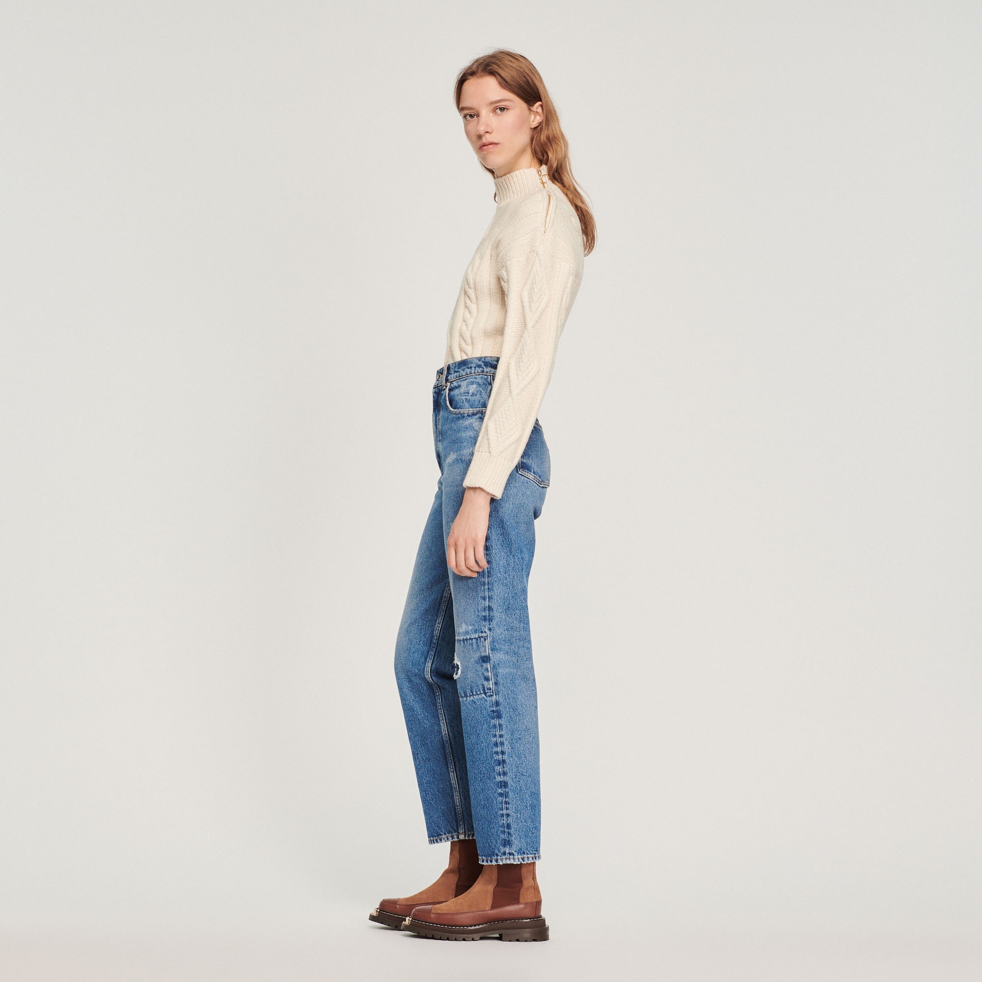 Ripped straight-leg jeans - 7