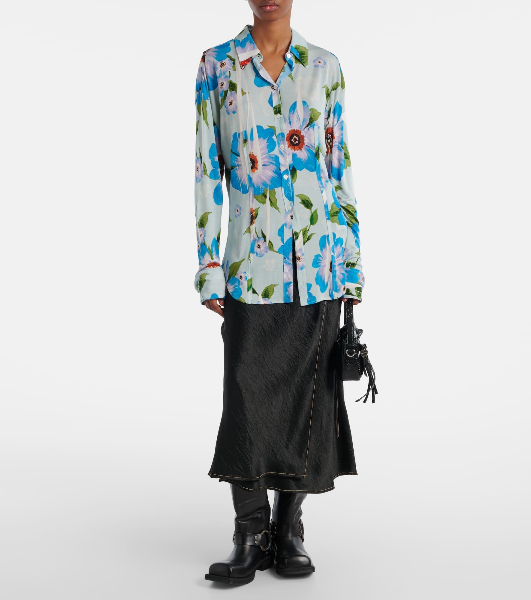 Floral jersey shirt - 2
