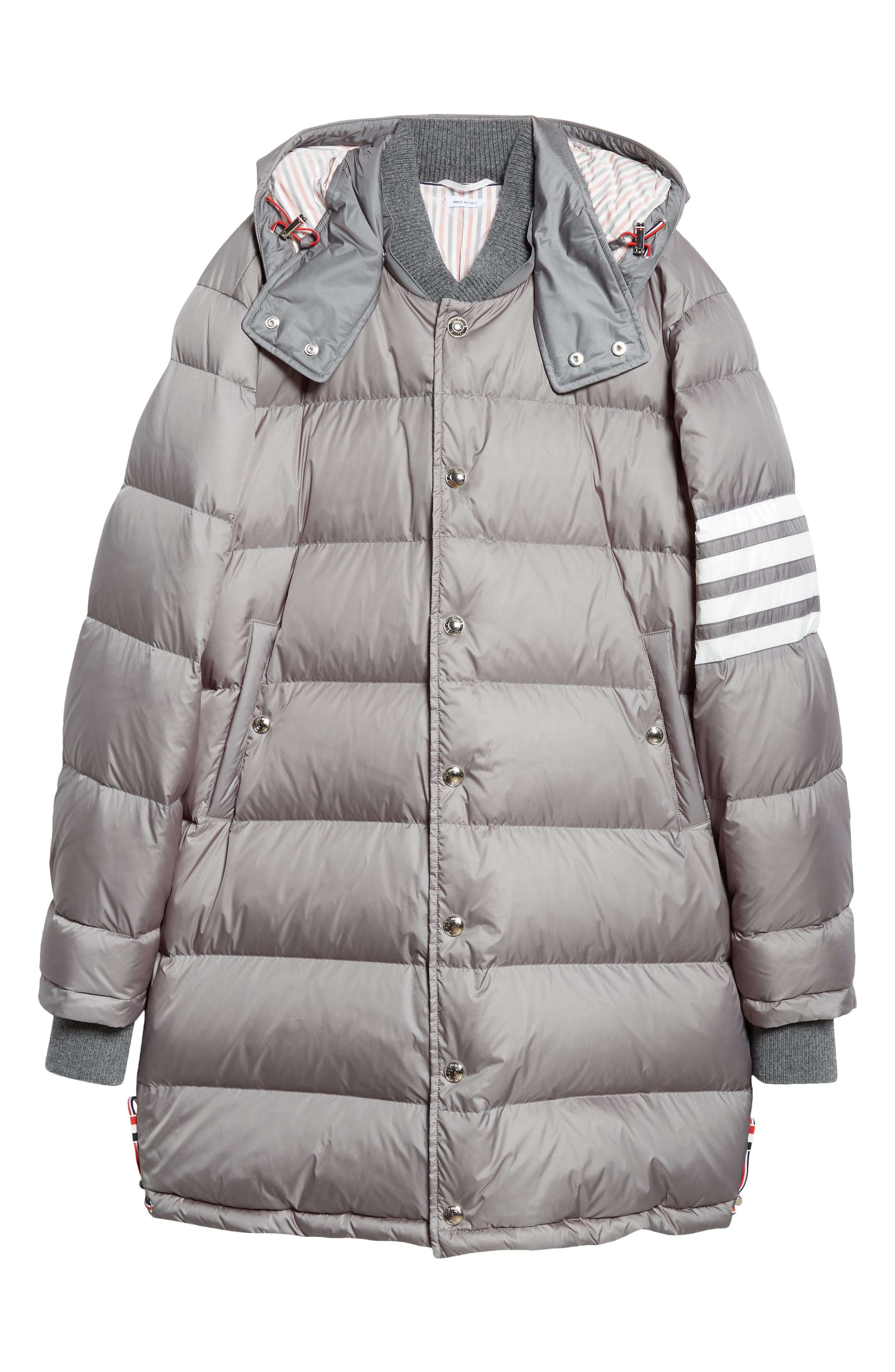 Thom Browne 4-Bar Down Hooded Coat in Medium Grey at Nordstrom - 7