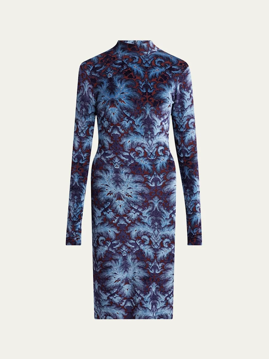 Long-Sleeve Midi Dress - 1