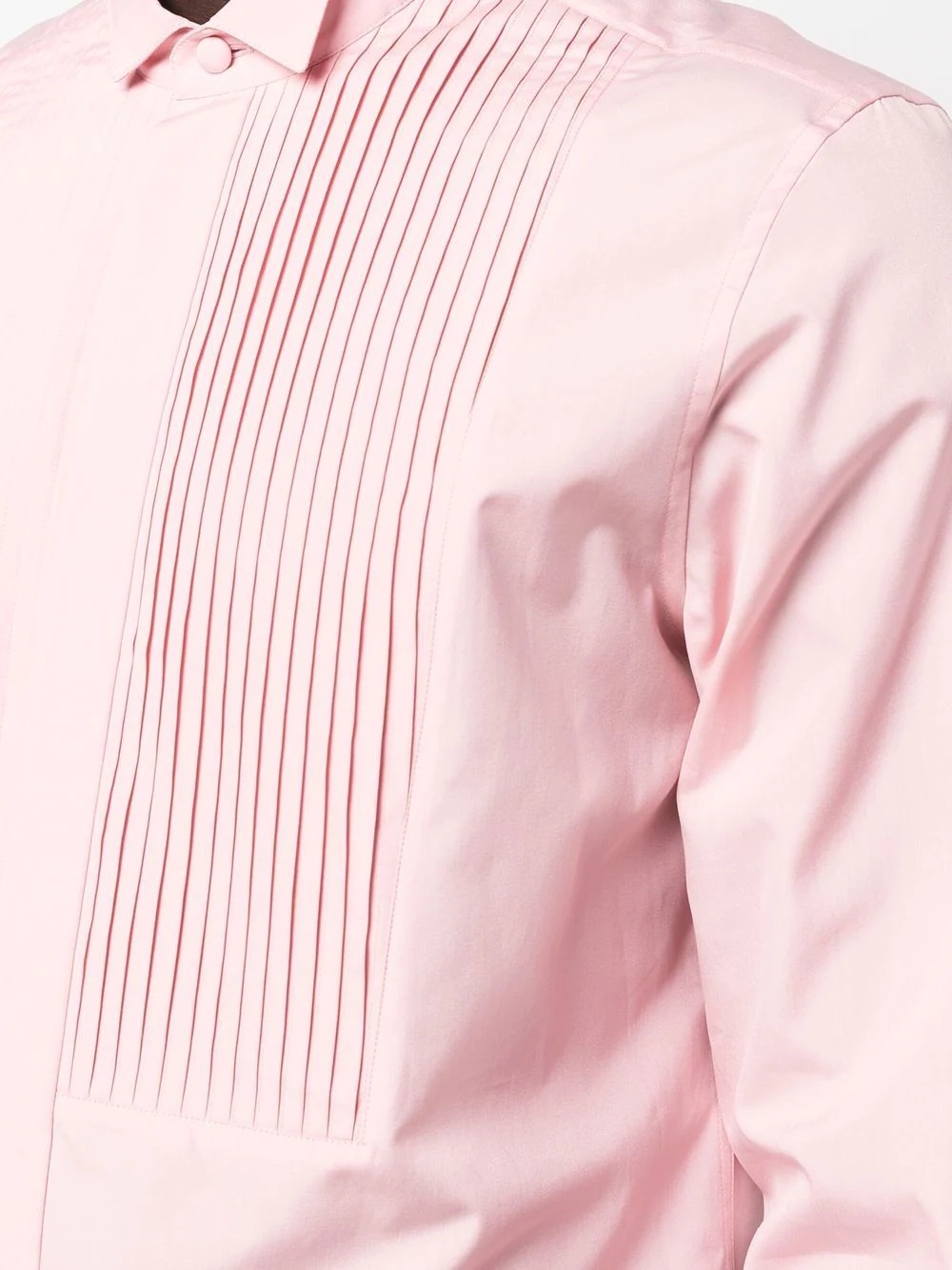 pleat-detail button-down shirt - 5