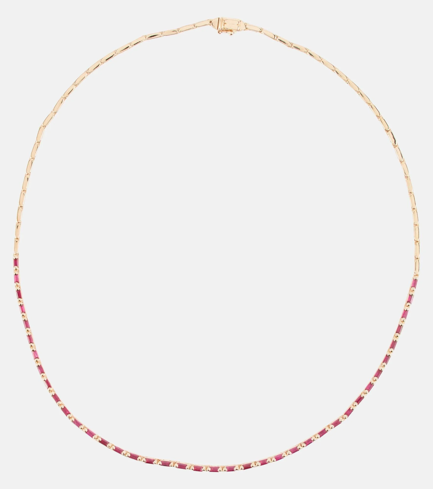 18kt rose gold necklace with rubies - 1