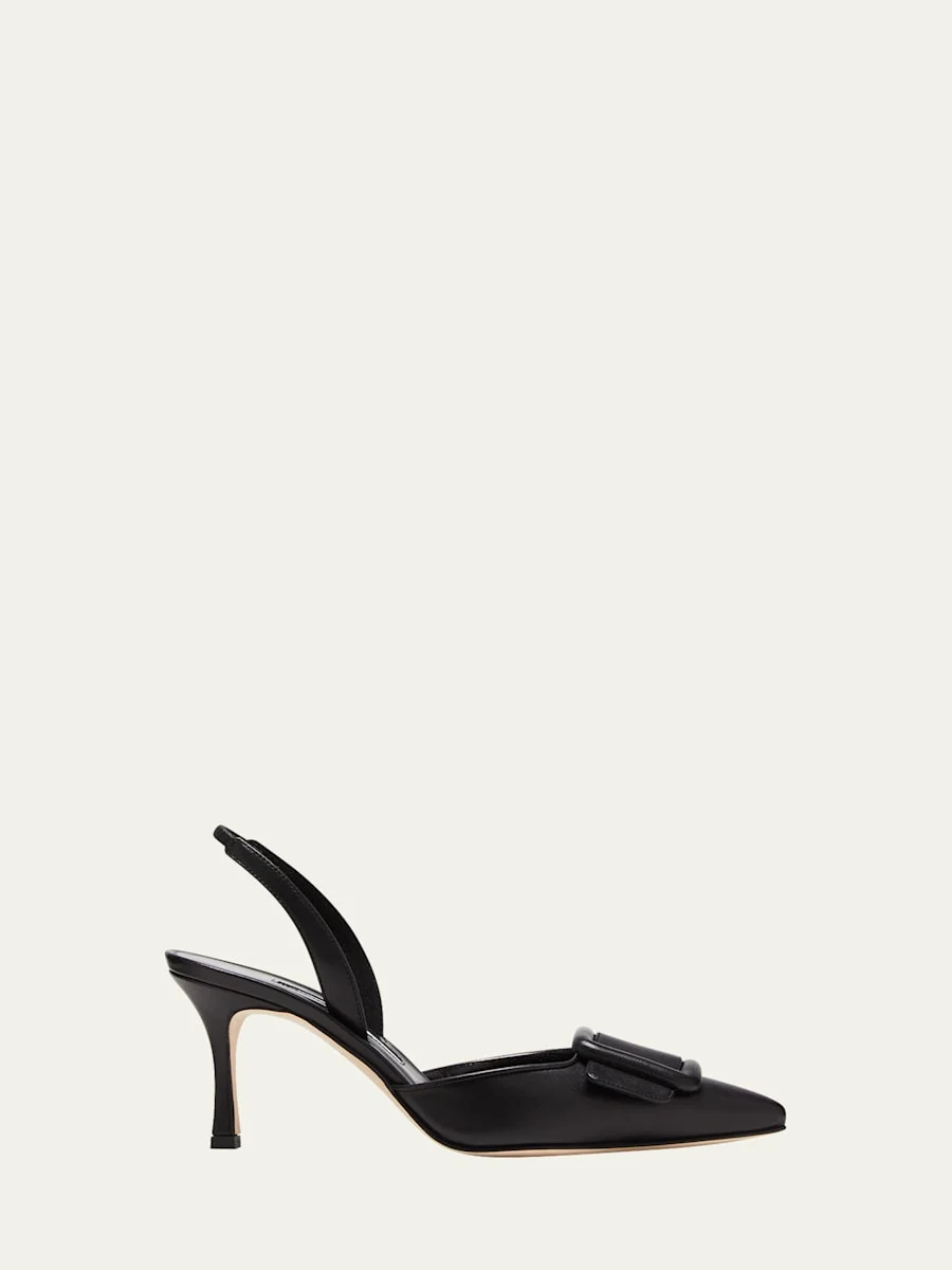 Maysli Leather Buckle Halter Pumps - 1