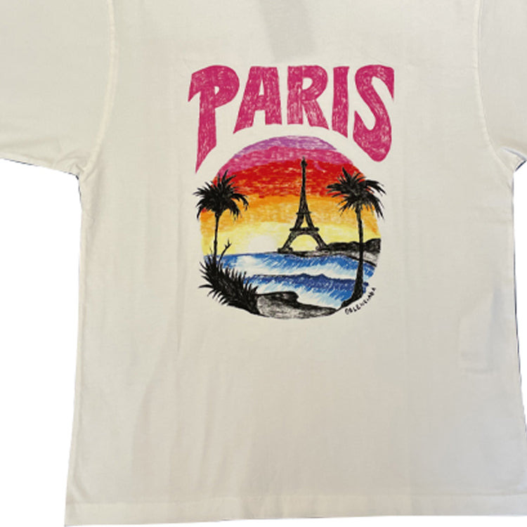 (WMNS) Balenciaga Paris Tropical T-Shirt 'White' 764235TPVL99601 - 5
