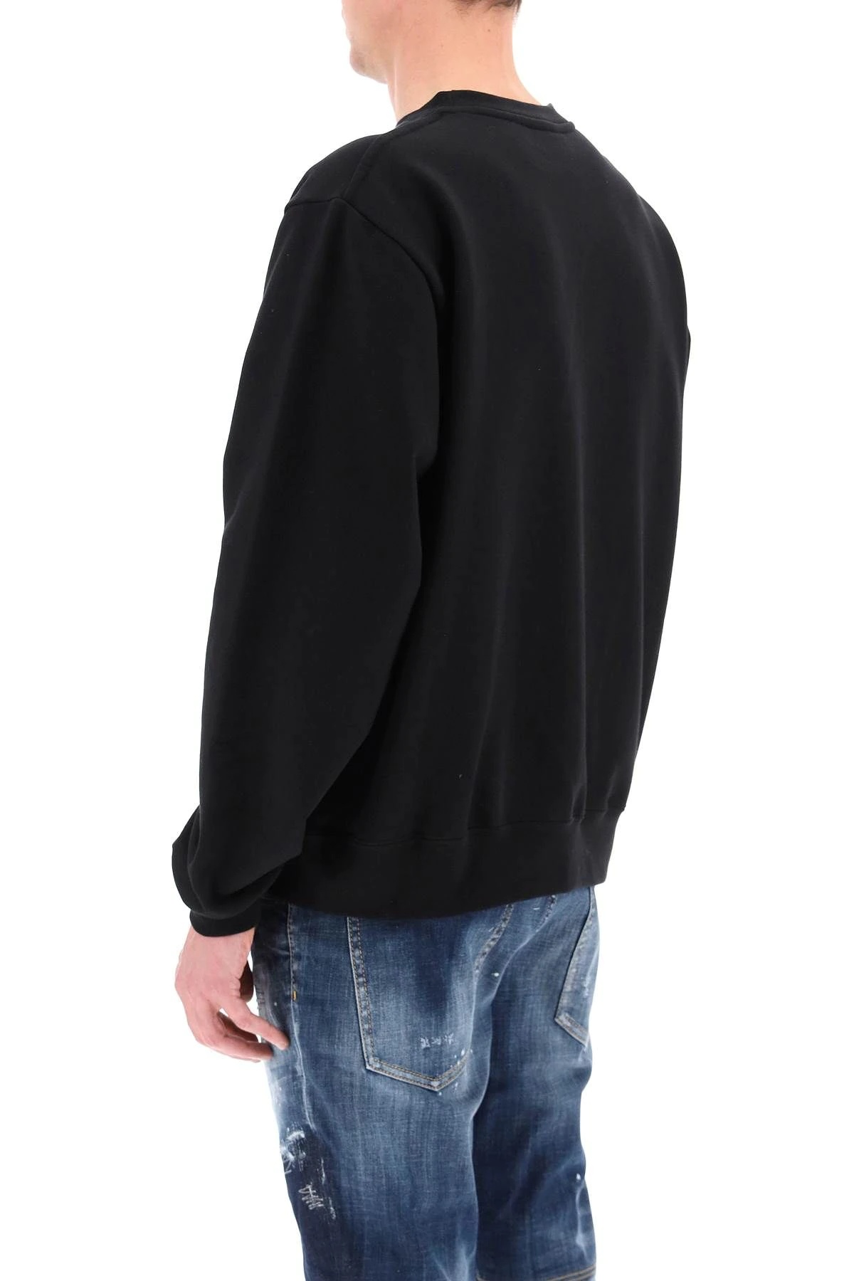 CREW NECK SWEATSHIRT WITH RUBBERIZED LOGO - 4