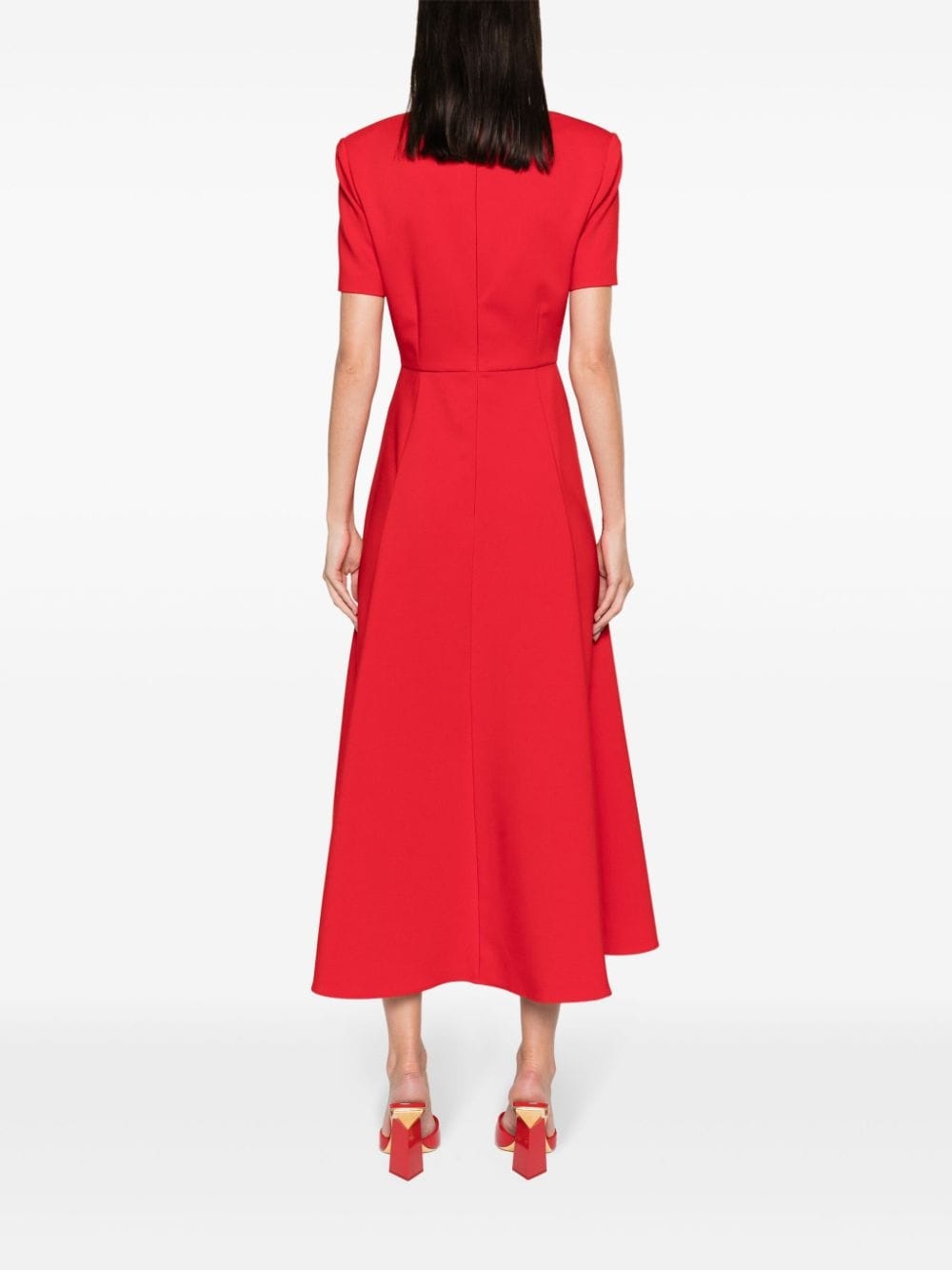 A-line crepe midi dress - 4