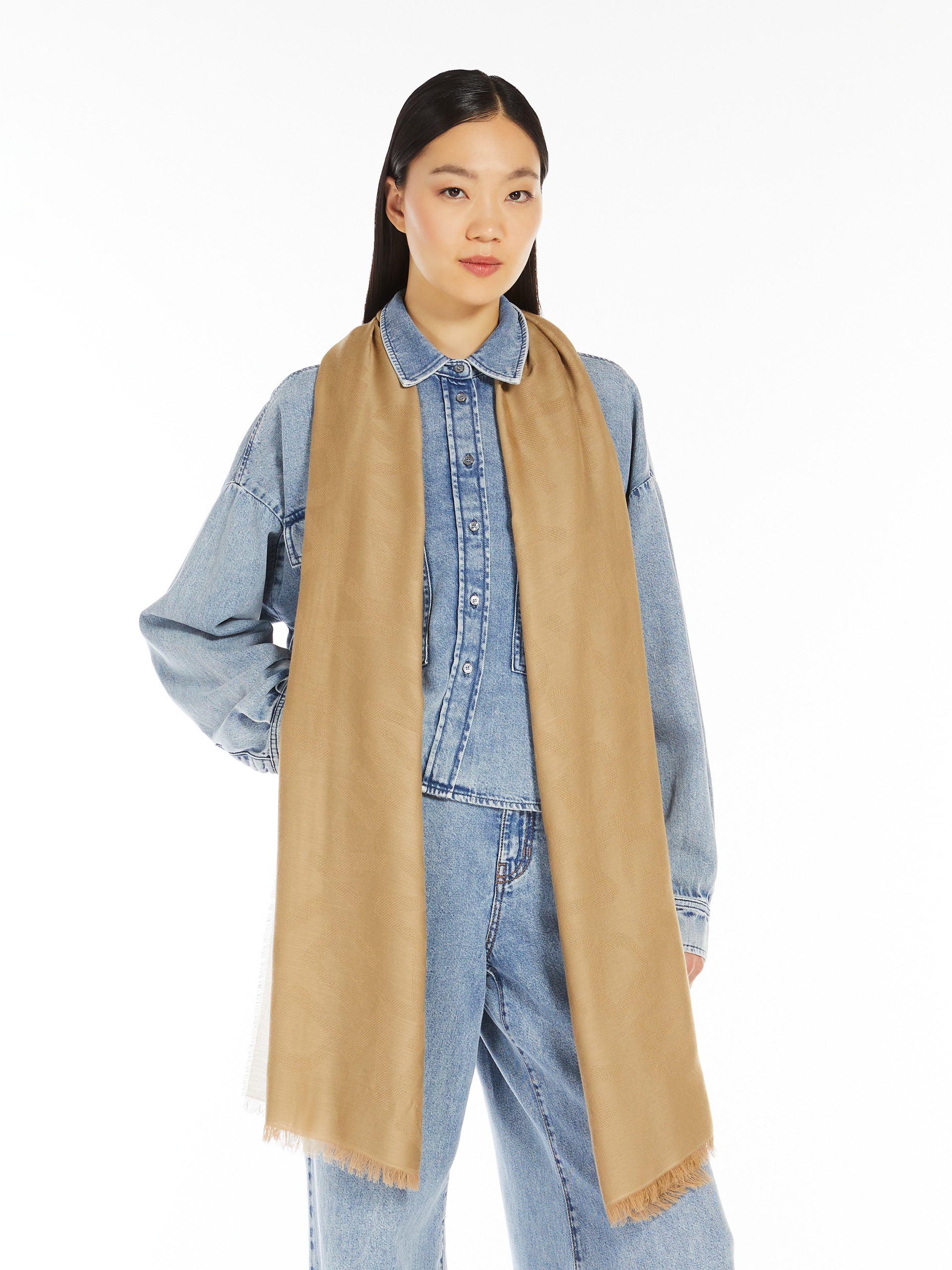 CLASSE Modal, cotton and cashmere stole - 4
