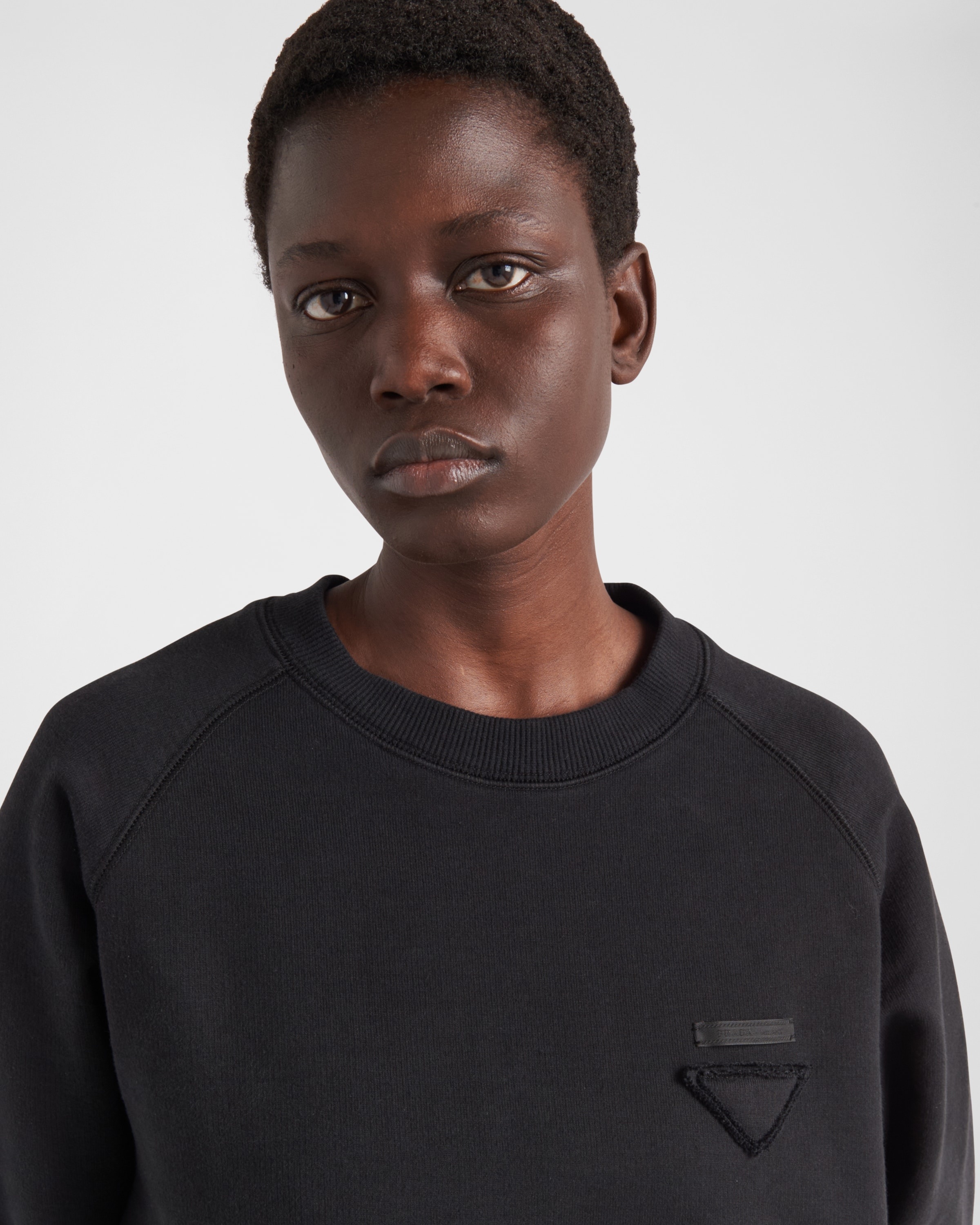 Crew-neck sweatshirt with feather trim - 3