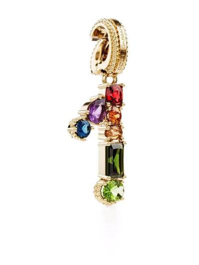 Dolce & Gabbana 18kt yellow gold number 1 gemstone pendant outlook