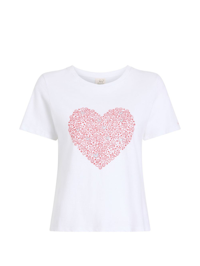 rhinestone-embellished heart-print T-shirt 1