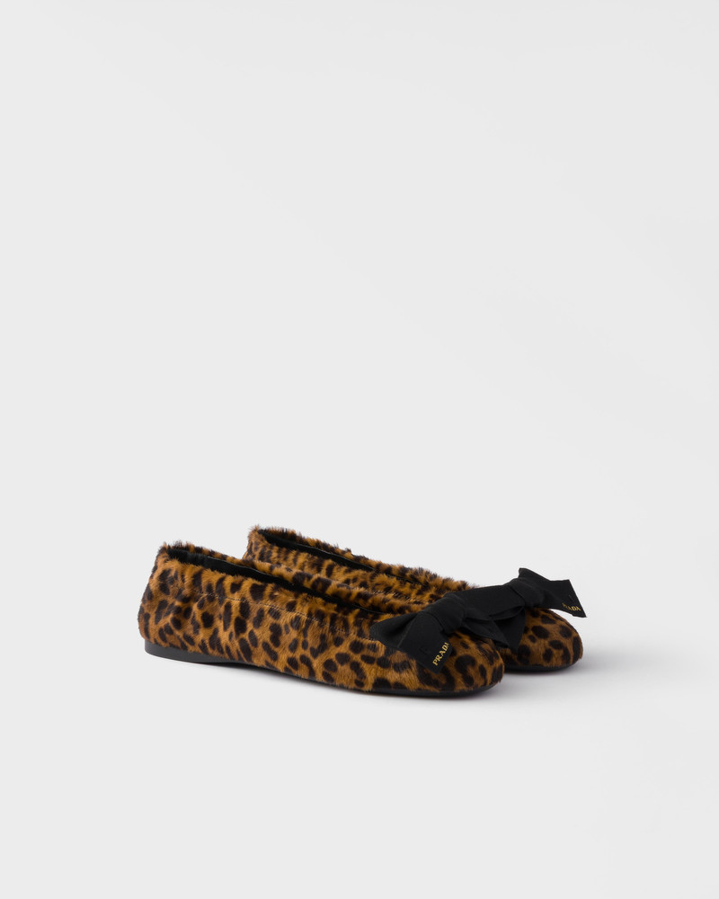 Printed leather ballerinas with bow 1