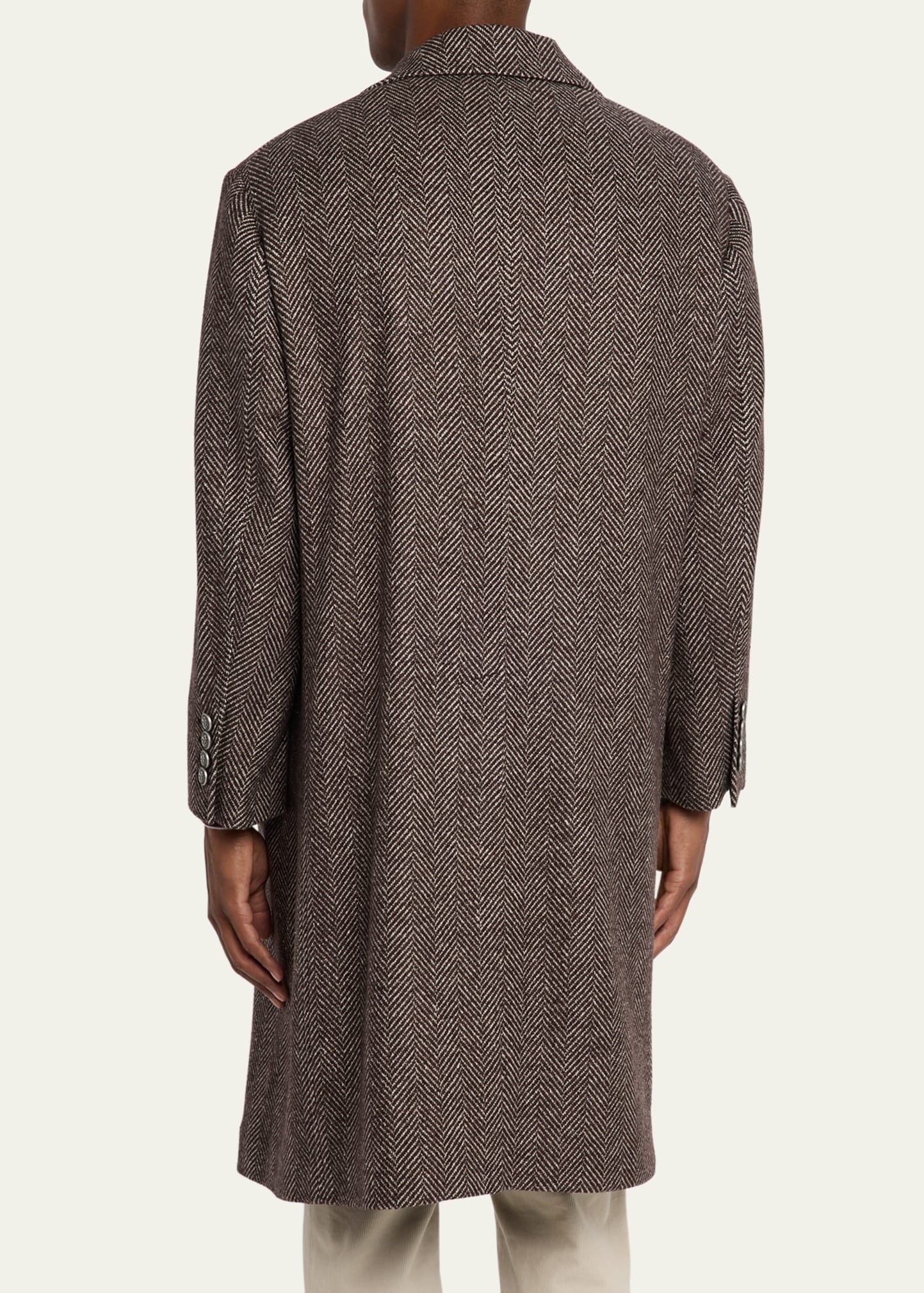Men's Chevron Raglan-Sleeve Overcoat - 3