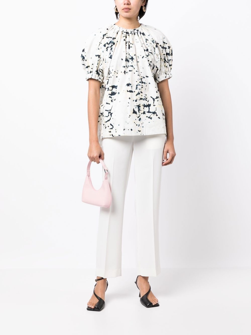 Kaleidoscope puff-sleeve blouse - 2