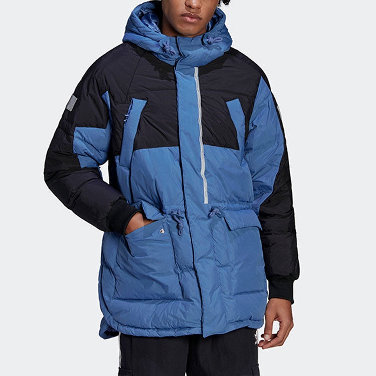 adidas Originals Down Regen Hooded Puffer Jacket 'Blue Black' HL6745 - 2