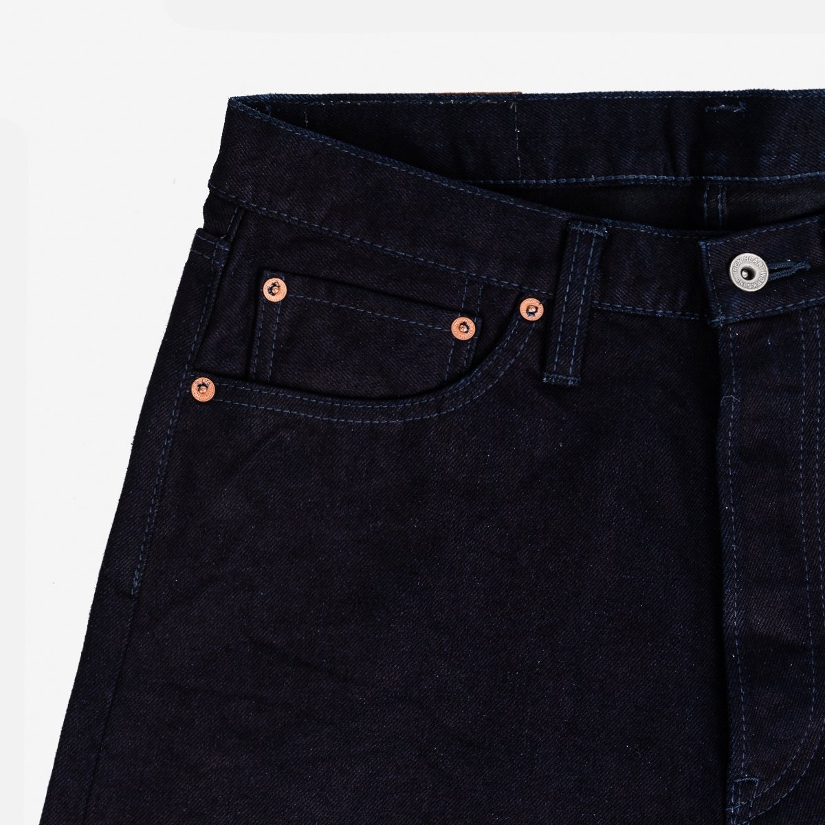 IH-888S-142ib 14oz Selvedge Denim Medium/High Rise Tapered Cut  Jeans - Indigo/Black - 6