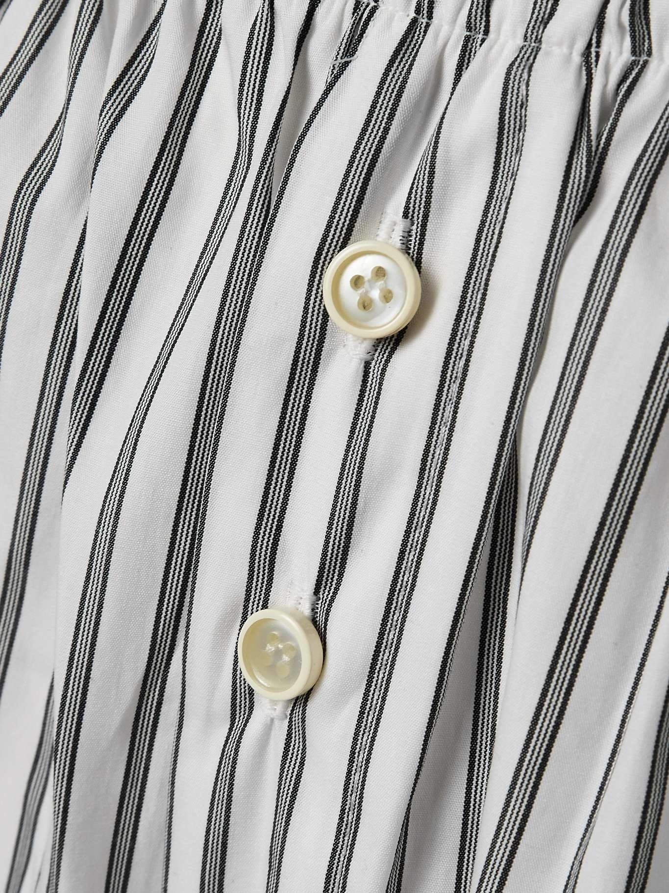 Striped cotton-poplin wide-leg pants White - 5