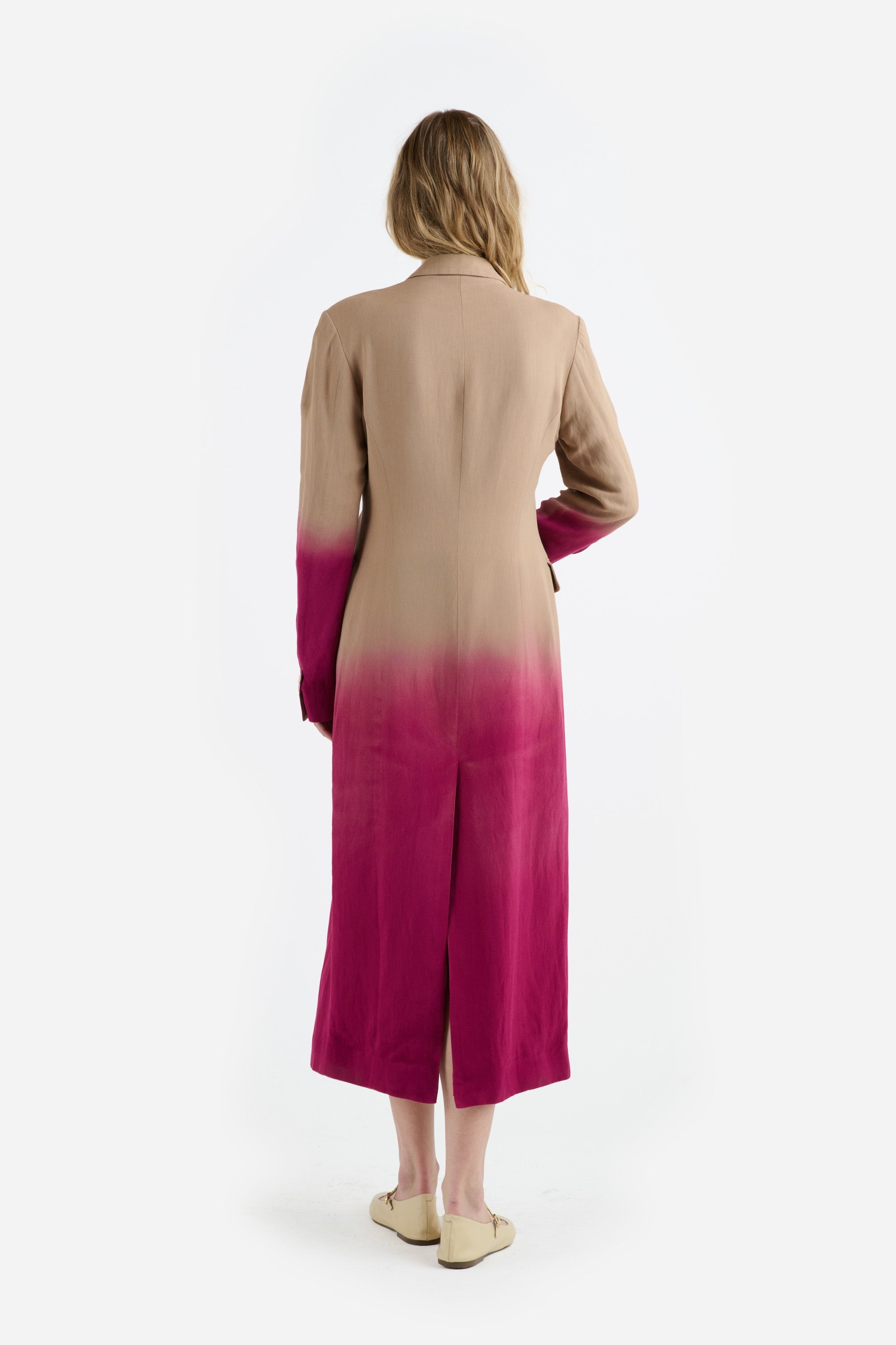 DOUBLE BREASTED LONG BLAZER - 4