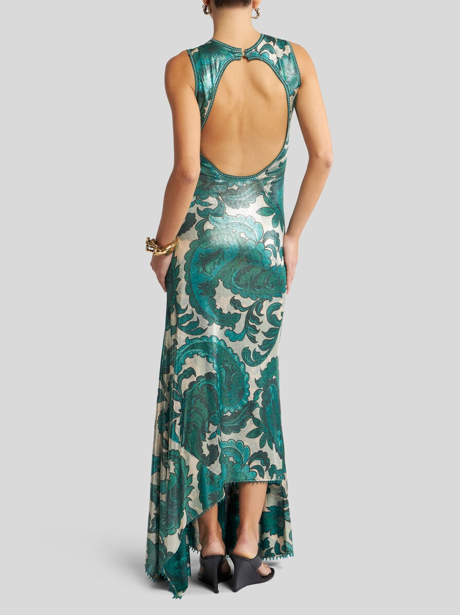 LAMINATED JERSEY DRESS WITH MAXI PAISLEY PRINT - 4
