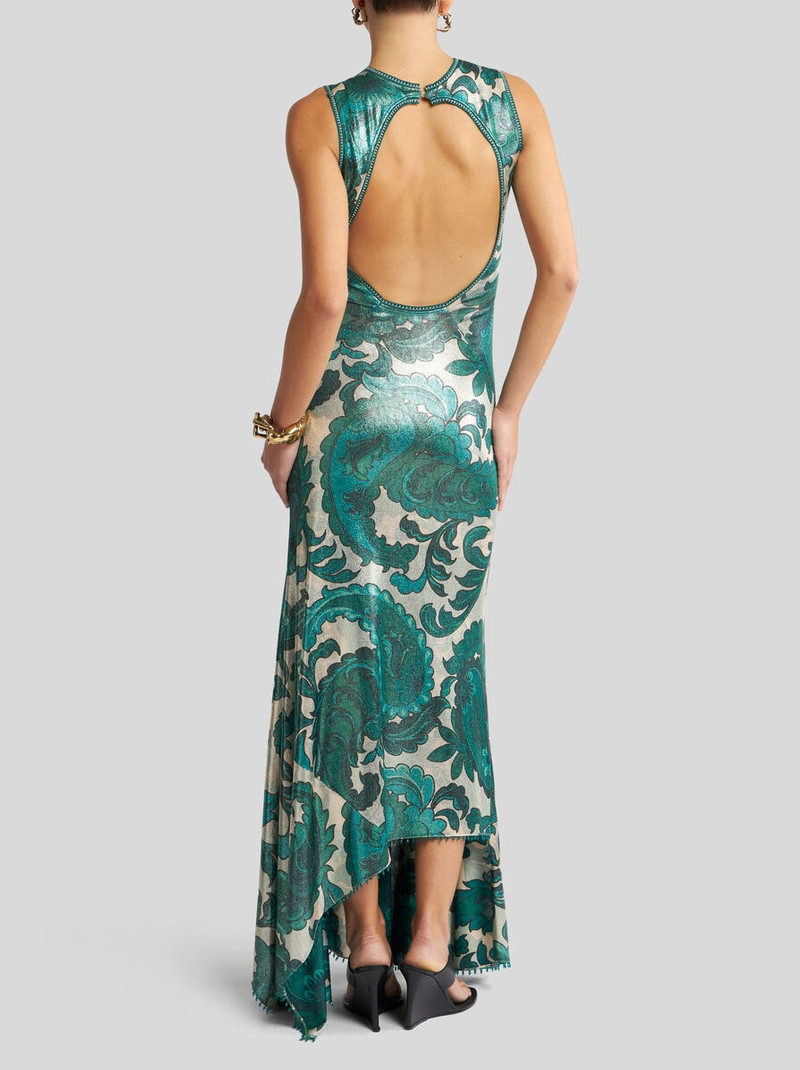 LAMINATED JERSEY DRESS WITH MAXI PAISLEY PRINT 4