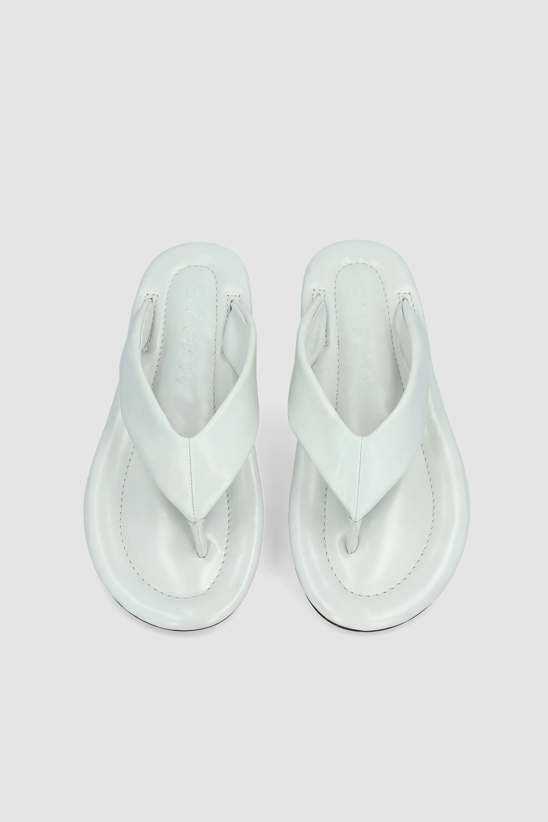 DASHA BURRATA CREASED CALF LEATHER FLIP-FLOP SANDAL - 2