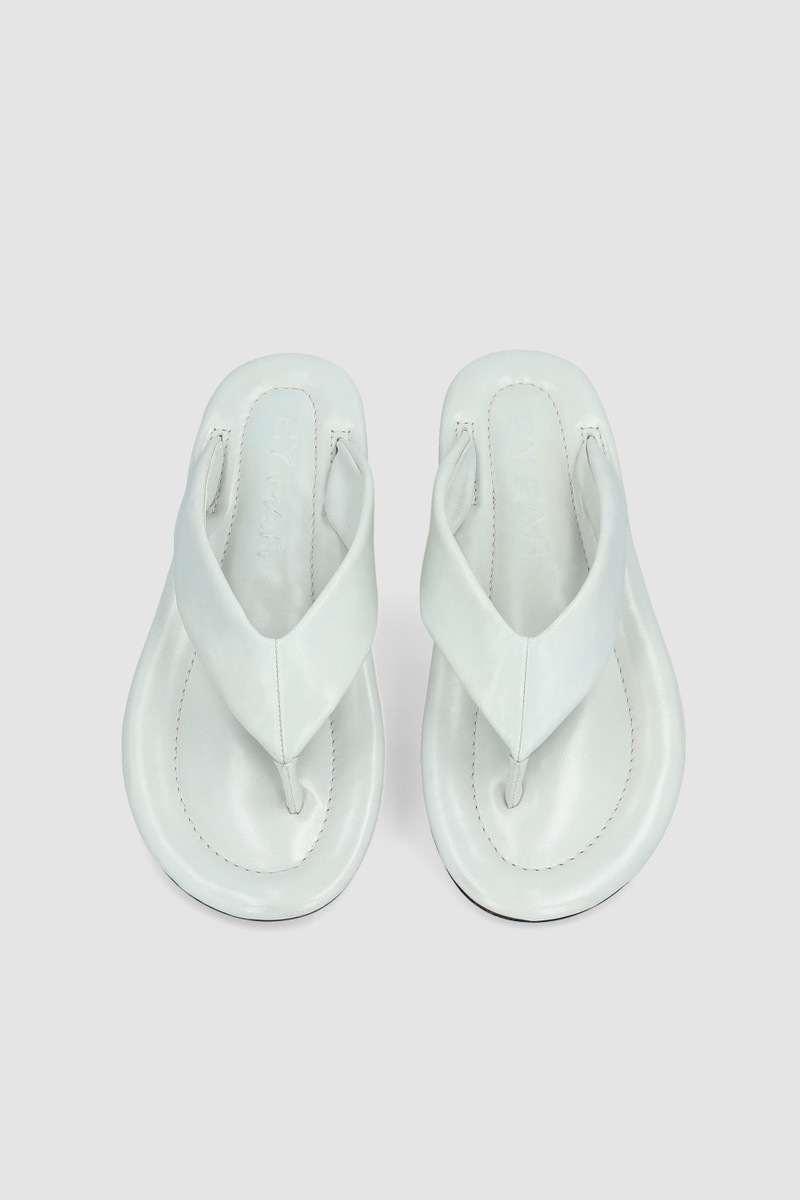 BY FAR DASHA BURRATA CREASED CALF LEATHER FLIP-FLOP SANDAL outlook