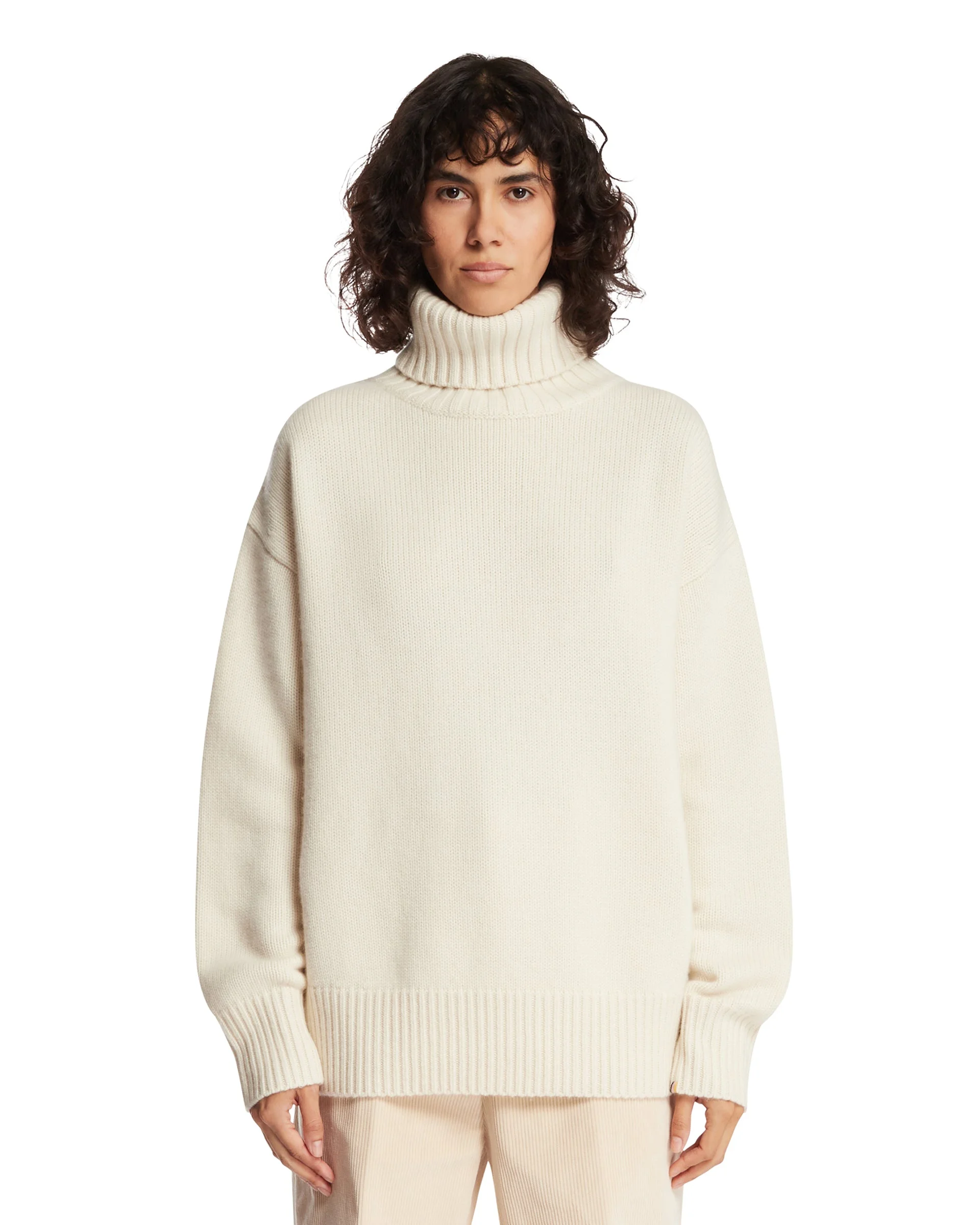 White Cashmere Turtleneck Sweater - 1