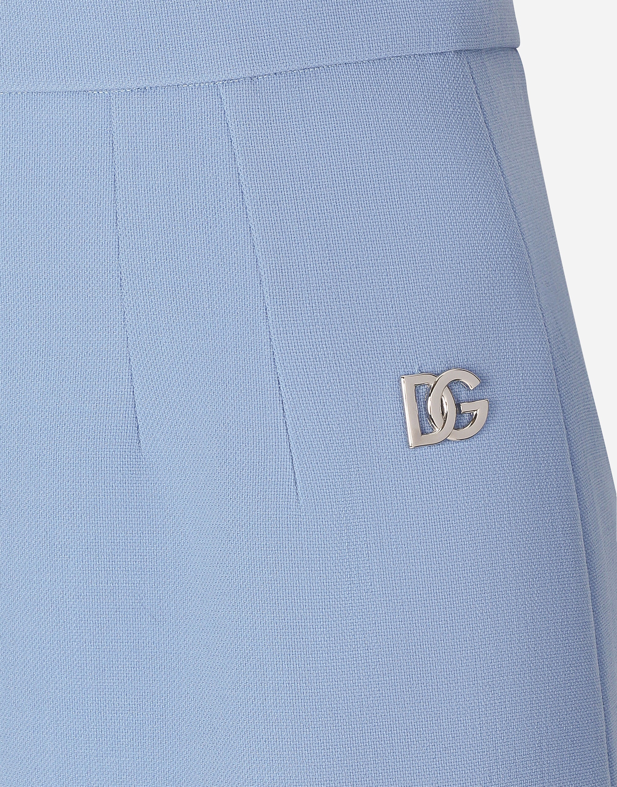 Calf-length wool crêpe pencil skirt with DG logo - 2