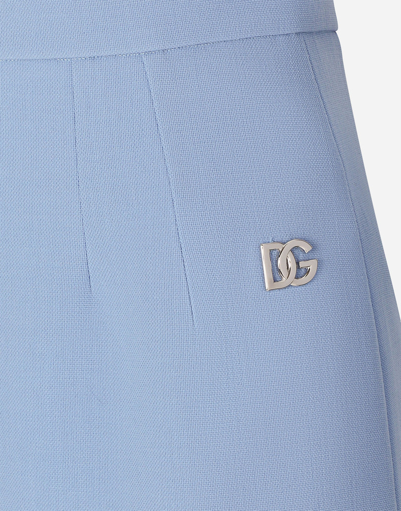 Dolce & Gabbana Calf-length wool crêpe pencil skirt with DG logo outlook