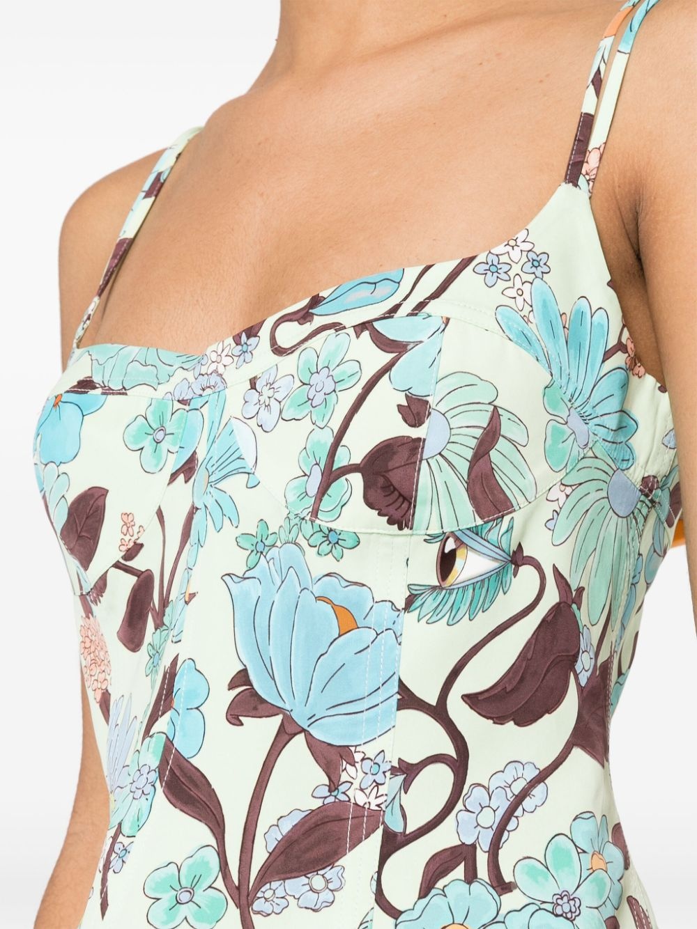 floral-print cropped top - 5