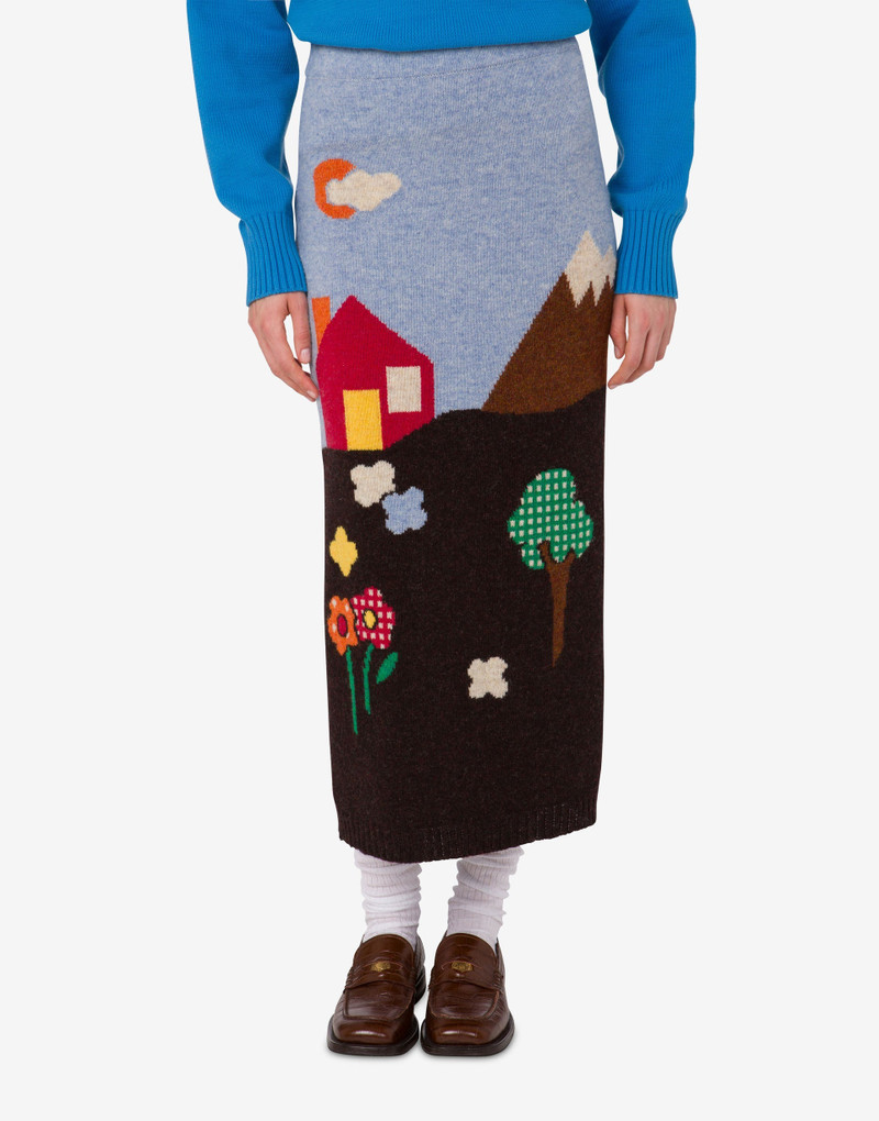 Moschino SHETLAND WOOL SKIRT ARCHIVE outlook