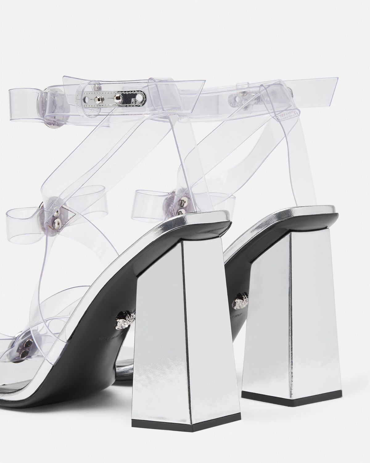 Gianni Ribbon Transparent Cage Sandals 105 mm - 6