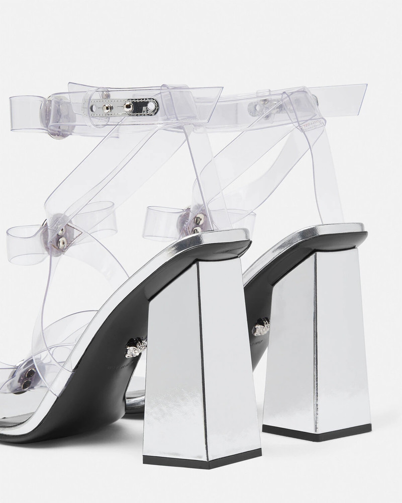 Gianni Ribbon Transparent Cage Sandals 105 mm 6