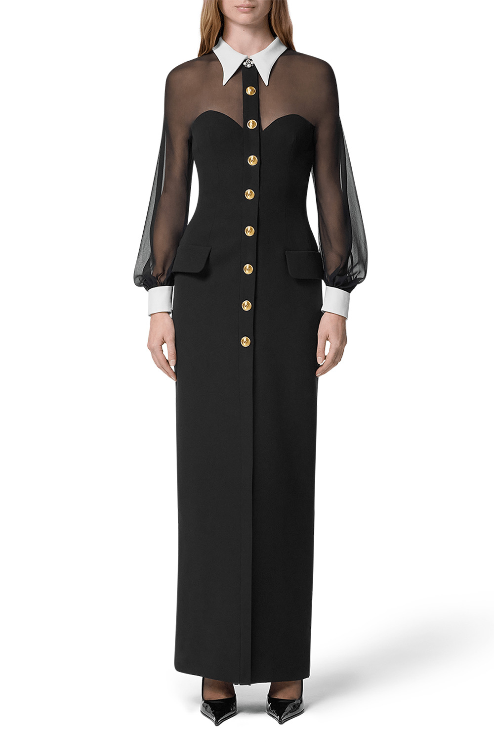 Long Sleeve Button Dress - 2