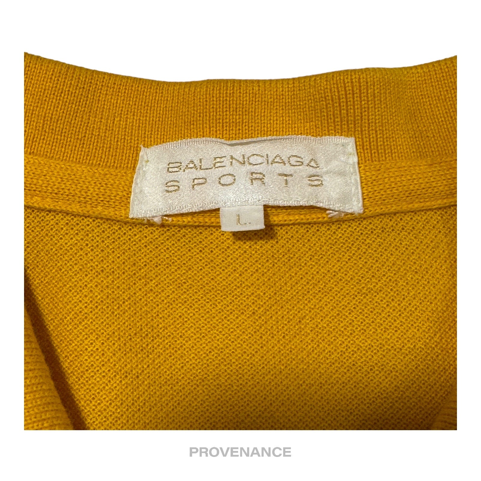 Balenciaga Sports Pique Polo Shirt - Yellow Embroidered - 6