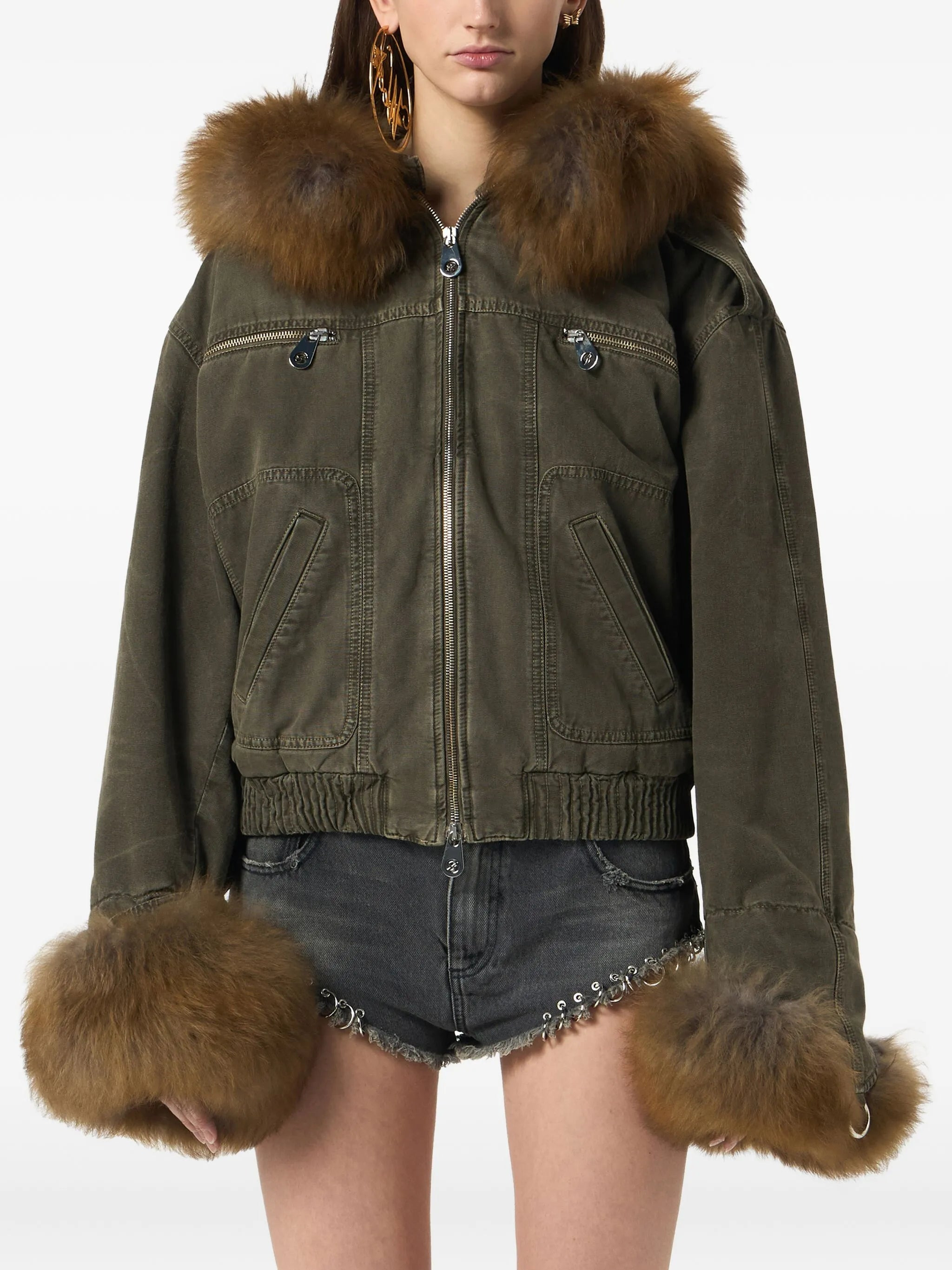 Blumarine Fur-trimmed Bomber Jacket - 3