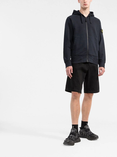 Stone Island Compass-patch zip-up hoodie outlook