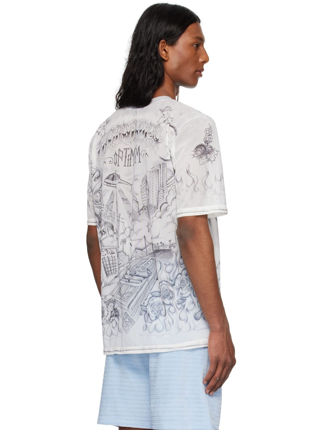 Gray Tattoo Mesh T-shirt - 3