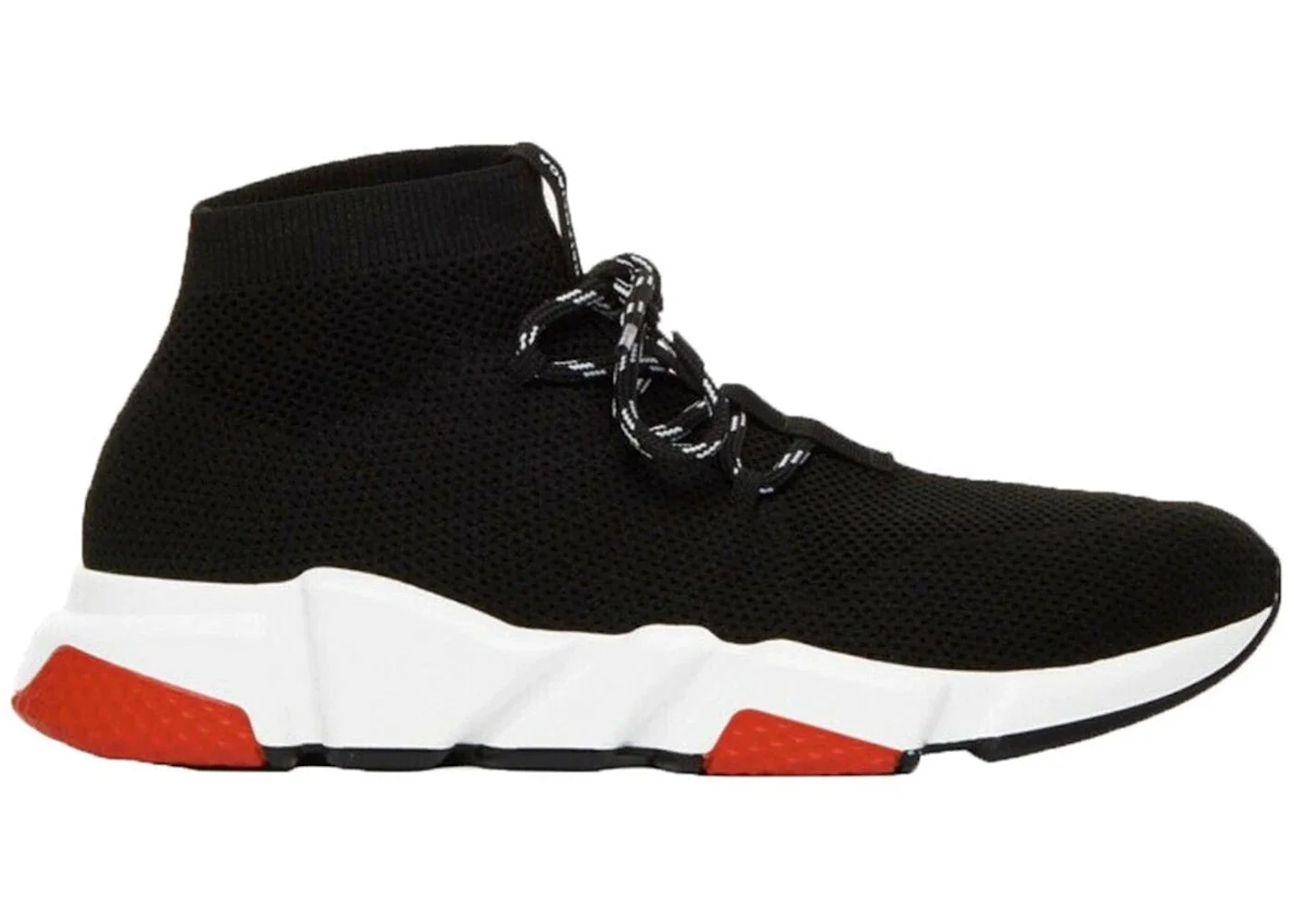 Balenciaga Speed Trainer Lace Up Black Black White Red - 1