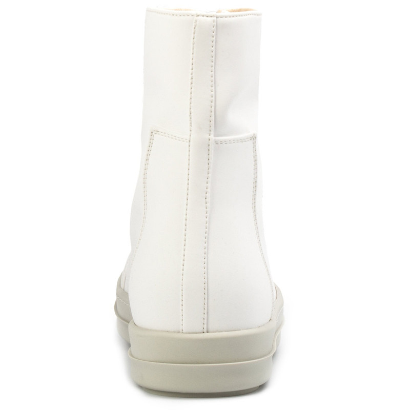 Zip Front Boots Chalk White in White 4